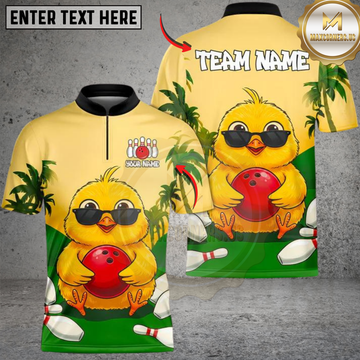 Maxcorners Bowling Grass Landscape Chicken Personalized Name 3D Unisex Shirt