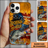 Maxcorners Fishing Phone Case And Beer Golden Splash Design Personalized Name 3D Phone Case (10 Fish Species)