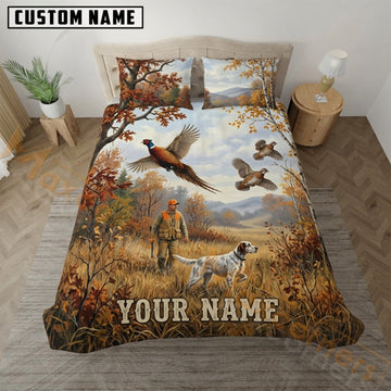 Maxcorners Upland Bird Hunting Flying Birds Prairie Bedding Set 3D Print Custom Name