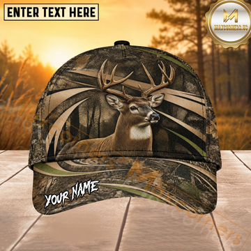 Maxcorners Deer Hunting Brown Camo Personalized 3D Cap