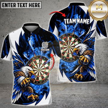 Maxcorners Darts Majestic Eagle Mascot Talons Ready Dartboard Energy Graphic Multicolor Customized Name, Team Name 3D Shirts