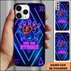 Maxcorners Bowling Neon Cowboy Strike Ball Multicolor Personalized Name 3D Phone Case