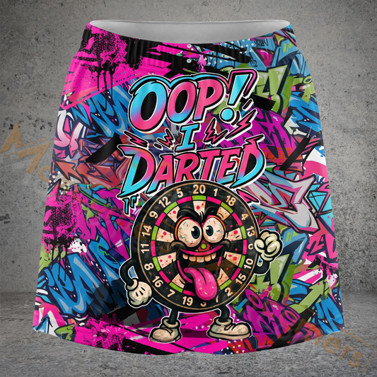 Maxcorners Darts Oops I Darted Graffiti Mascot Personalized 3D Skirts With Shorts