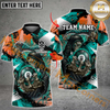 Maxcorners Billiard 8 Ball Skull Reaper Multicolor Options Personalized Name, Team Name 3D Polo Shirt
