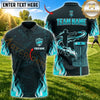 Maxcorners Disc Golf Basket & Flying Disc Graphic with Dynamic Flame Motion Design Multicolor Customized Name, Team Name 3D Shirts