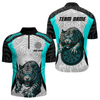 Maxcorners Men’s Darts Team Shirt Turquoise Tiger And Dartboard With Name Option LM2404