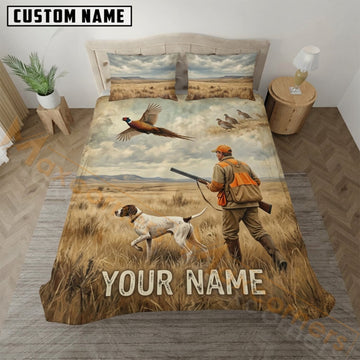 Maxcorners Upland Bird Hunting Minimal Field Hunter Bedding Set 3D Print Custom Name