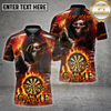 Maxcorners Darts Shirt – Grim Reaper Fire Dartboard Darts Game Design – Multioptions Personalized Name, Team Name 3D Shirt (4 Colors)