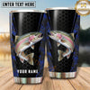 Maxcorners Fishing Tumbler Black Gold Honeycomb Shield Design Personalized Name Tumbler (13 Species)