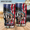 Maxcorners Fishing Tumbler Waving American Flag Action Design Personalized Name Tumbler (13 Species)