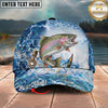 Maxcorners Fishing Ocean Bubble Artwork Personalized Name 3D Cap (12 Fish Species)