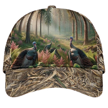 Maxcorners Turkey Hunting 3D Baseball Cap With Name, Turkey Chicken Caps Hats LM0402
