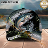 Maxcorners Fishing Gold Scale Lightning Splash Personalized Name 3D Cap (12 Fish Species)