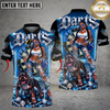 Maxcorners Darts Hip Hop Girl & Pitbull Dog Diamond Multicolor Customized Name, Team Name 3D Shirts