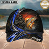 Maxcorners Fishing Skull Angler Blue Wave Personalized 3D Cap