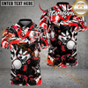 Maxcorners Savage Wolf Golfer Polo Customized Name, Team Name 3D Shirts (4 Colors)