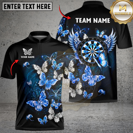 Maxcorners Darts Dreamy Nebula & Angelic Butterflies Personalized Name 3D Unisex Shirt