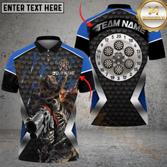 Maxcorners Darts Skull Cowboy Multicolor Customized Name, Team Name 3D Shirts