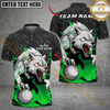 Maxcorners Golf Fierce Wolf Design Personalized Name, Team Name 3D Shirt (4 Colors)