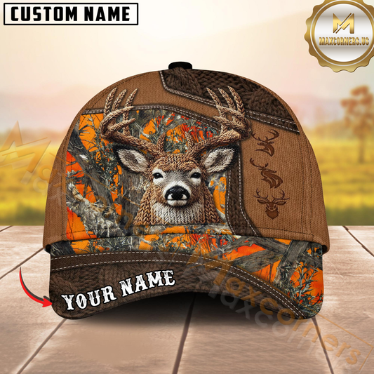 Maxcorners Buck Hunter Embroidered Camo Personalized Hat 3D Printed Multicolor