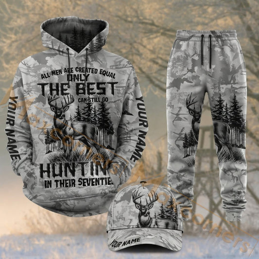 Maxcorners Hunting Whitetail Deer The Best Hunting Forest Personalized 3D Combo Hoodie, Sweatpants Set & Cap
