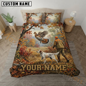 Maxcorners Pheasant Hunting Rustic Fall Landscape Bedding Set 3D Print Custom Name