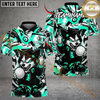 Maxcorners Savage Wolf Golfer Polo Customized Name, Team Name 3D Shirts (4 Colors)