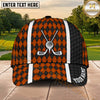 Maxcorners Golf Argyle Crossed Clubs Ball Emblem Personalized Name 3D Classic Cap
