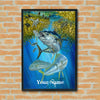 Maxcorners Tuna Fishing Underwater Action Illustration Personalized Name 3D Poster