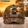 Maxcorners Dog Hunting And Duck Sunset Marsh Landscape Camo Personalized Name 3D Cap