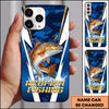 Maxcorners Blue Camo Lightning Water Splash Personalized Name Phone Case (13 Fish Species)