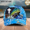 Maxcorners Fishing Christian Outdoorsman American Custom Name Personalized Cap (11 Fish Species)