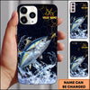 Maxcorners Black Gold Crack Texture Personalized Name Phone Case (13 Fish Species)