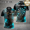Maxcorners Darts Shirt – Grunge Dartboard Abstract Texture – Multioptions Personalized Name, Team Name 3D Shirt (4 Colors)