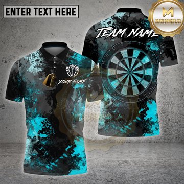 Maxcorners Darts Shirt – Grunge Dartboard Abstract Texture – Multioptions Personalized Name, Team Name 3D Shirt (4 Colors)