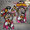 Maxcorners Darts Urban Duck Mascot Cap Sunglasses Target Board Paint Splatter Graphic Multicolor Customized Name, Team Name 3D Shirts