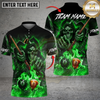 Maxcorners Billiards 8 Ball 9 Ball Flame Reaper Cue Breaking Glass Personalized Name Shirt (4 Colors)