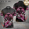Maxcorners Bowling Panther Strike Multicolor Customized Name, Team Name 3D Polo Shirt