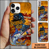 Maxcorners Fishing Phone Case And Beer Golden Splash Design Personalized Name 3D Phone Case (10 Fish Species)