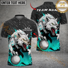 Maxcorners Golf Fierce Wolf Design Personalized Name, Team Name 3D Shirt (4 Colors)