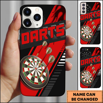 Maxcorners Purple Sport Darts Board Graphic Personalized Name 3D Phone Case