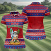 Maxcorners Guam Santa Mele Kalikimaka Christmas Golf Shirt, Women's Golf Tops, Hawaiian Golf Shirt, Golf Shirts For Women LM1507