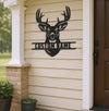 Maxcorners Personalized Buck Hunting Metal Sign WITH LED/WITHOUT LED Light Rustic Deer Head Wall Art Hunter Gift Cabin Man Cave Decor LM0110