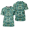 Maxcorners Green Camo Performance Fishing Shirts, SPF Shirt For Men, Hooded Fishing Shirt, Fishing Shirts For Men