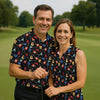 Maxcorners Electric Guitar Pattern Black Golf Shirt, Women’s Golf Polo, Golf Shirts For Women, Printed Golf Shirt LM1507
