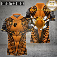 Maxcorners Bowling Tribal Warrior Muscle Armor Pattern MultiOptions Personalized Name, Team Name 3D Shirt