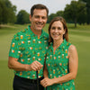 Maxcorners St Patrick's Day Pot Of Gold Leprechaun Hats Irish Flag Golf Tops For Men, Golf Gift For Men, Golf Shirts For Men