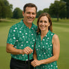 Maxcorners Stick Figure Golf Pose St Patrick's Day Shamrock Green Golf Shirt, Polo Shirts For Men, Golf Shirts For Men