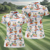 Maxcorners Funny Tropical Santa Christmas Golf Shirt, Women's Golf Tops, Hawaiian Golf Shirt, Printed Golf Shirt LM1507