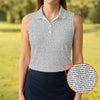 Maxcorners Beige Text Pattern Golf Polo Shirt, Women’s Golf Polo, Printed Golf Shirt LM1507